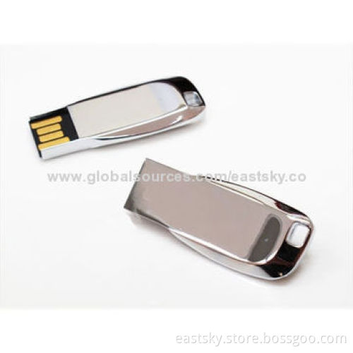 Customized mini USB flash drive, stainless steel, 64MB to 32GB memory capacity, USB2.0 interface